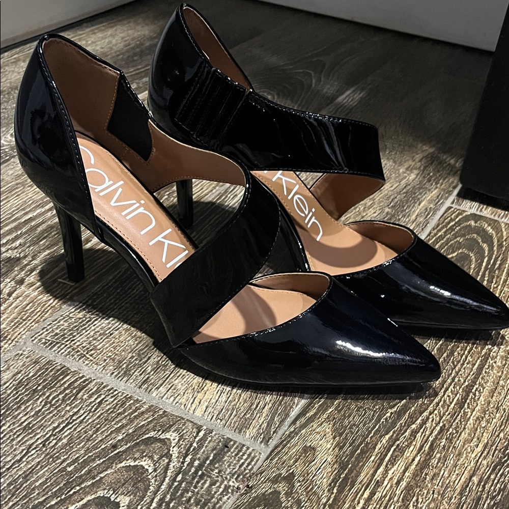 Calvin Klein Glossy Black Heels